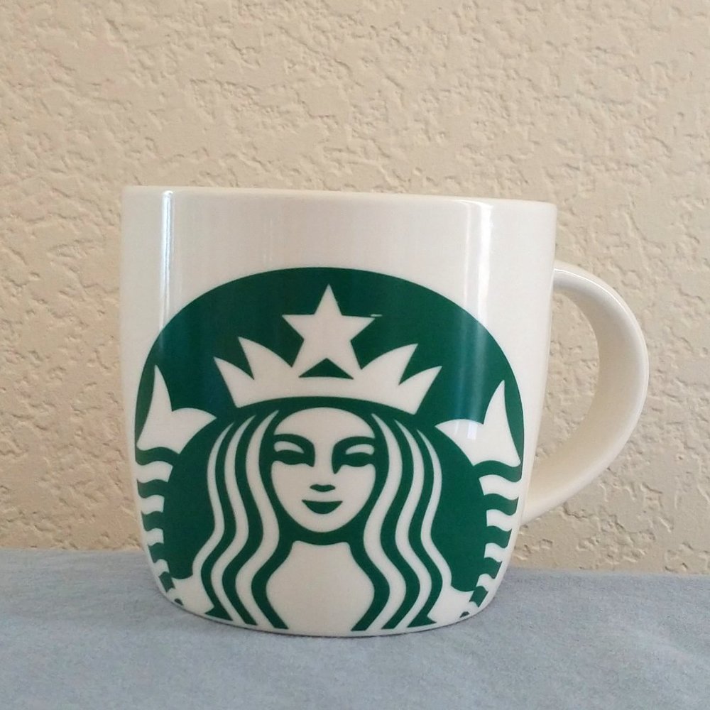 STARBUCKS GREEN WHITE MERMAID SIREN COFFEE MUG CUP